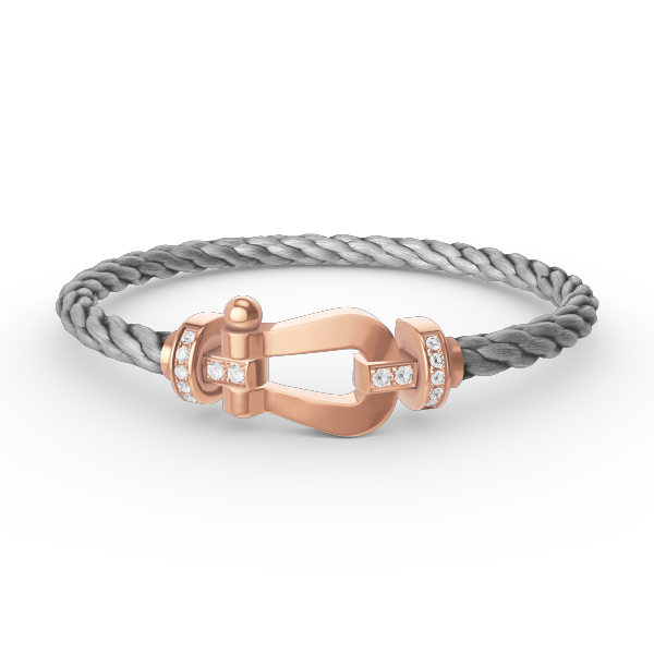 [Max Jewelry ]FORCE LARGE HORSESHOE HALF DIAMOND BRACELET ROSE GOLD