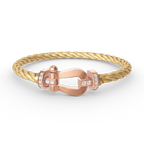 [Plus&Max]FORCE LARGE HORSESHOE HALF DIAMOND BRACELET ROSE GOLD