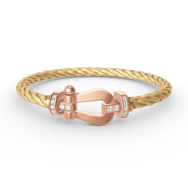 [Max Jewelry ]FORCE LARGE HORSESHOE HALF DIAMOND BRACELET ROSE GOLD