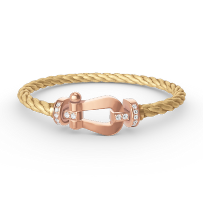 [Max Jewelry ]FORCE LARGE HORSESHOE HALF DIAMOND BRACELET ROSE GOLD