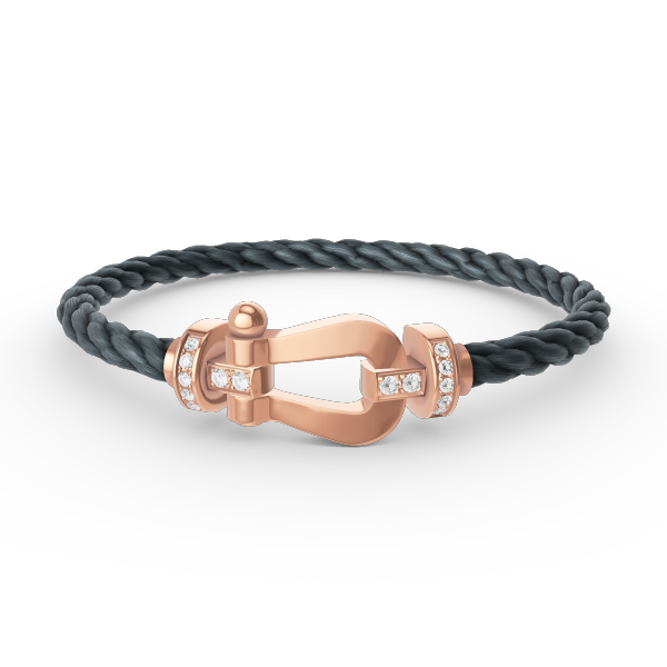 [Max Jewelry ]FORCE LARGE HORSESHOE HALF DIAMOND BRACELET ROSE GOLD
