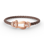[Plus&Max]FORCE LARGE HORSESHOE HALF DIAMOND BRACELET ROSE GOLD