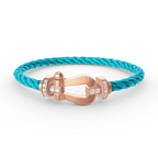 [Plus&Max]FORCE LARGE HORSESHOE HALF DIAMOND BRACELET ROSE GOLD