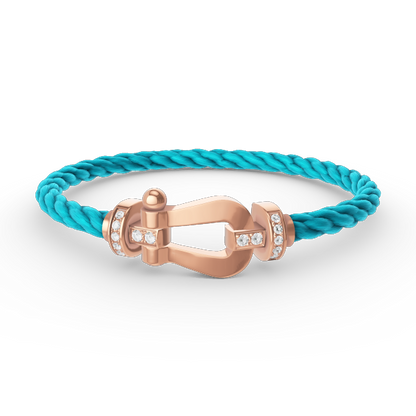 [Max Jewelry ]FORCE LARGE HORSESHOE HALF DIAMOND BRACELET ROSE GOLD