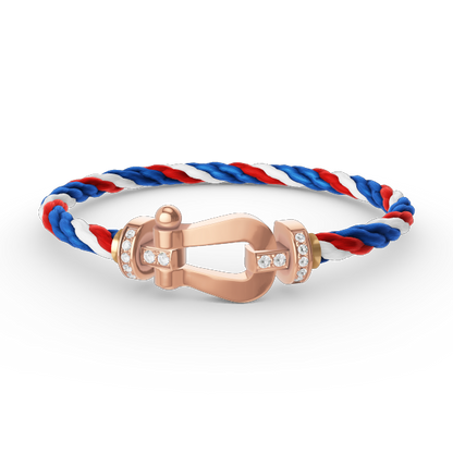 [Max Jewelry ]FORCE LARGE HORSESHOE HALF DIAMOND BRACELET ROSE GOLD