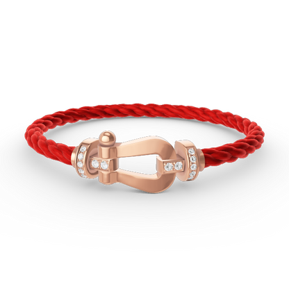 [Max Jewelry ]FORCE LARGE HORSESHOE HALF DIAMOND BRACELET ROSE GOLD