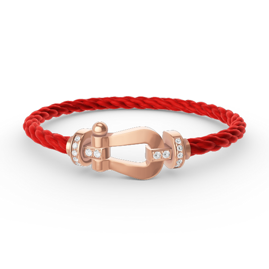 [Max Jewelry ]FORCE LARGE HORSESHOE HALF DIAMOND BRACELET ROSE GOLD