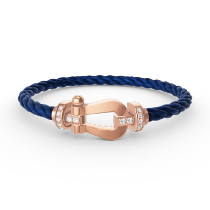 [Max Jewelry ]FORCE LARGE HORSESHOE HALF DIAMOND BRACELET ROSE GOLD