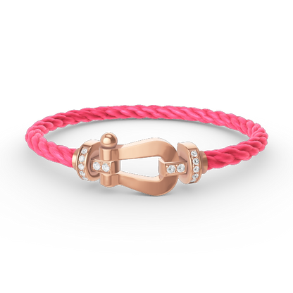 [Max Jewelry ]FORCE LARGE HORSESHOE HALF DIAMOND BRACELET ROSE GOLD