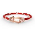 [Plus&Max]FORCE LARGE HORSESHOE HALF DIAMOND BRACELET ROSE GOLD