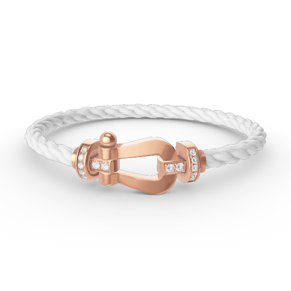 [Max Jewelry ]FORCE LARGE HORSESHOE HALF DIAMOND BRACELET ROSE GOLD