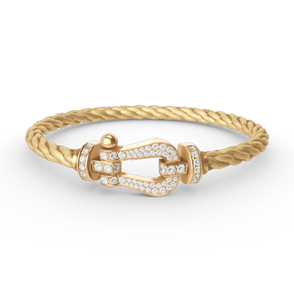 [Max Jewelry ]FORCE LARGE HORSESHOE FULL DIAMOND BRACELET GOLD