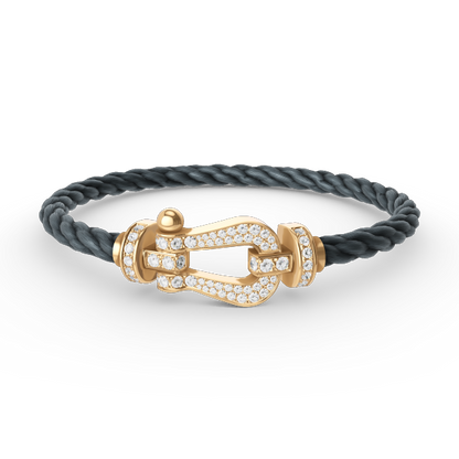 [Max Jewelry ]FORCE LARGE HORSESHOE FULL DIAMOND BRACELET GOLD