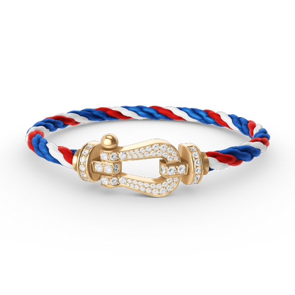 [Max Jewelry ]FORCE LARGE HORSESHOE FULL DIAMOND BRACELET GOLD
