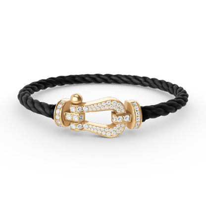 [Max Jewelry ]FORCE LARGE HORSESHOE FULL DIAMOND BRACELET GOLD
