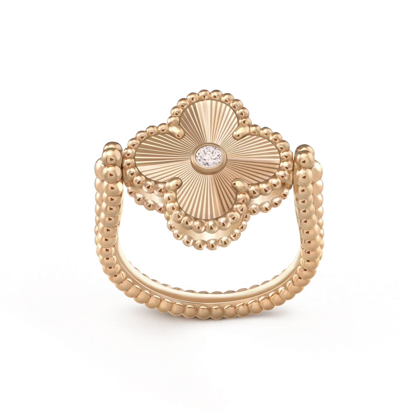 [Max Jewelry ]CLOVER RIVERSIBLE PINK GOLD RING