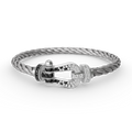[Plus&Max]FORCE LARGE HORSESHOE BLACK WHITE DIAMOND BRACELET SILVER