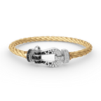 [Plus&Max]FORCE LARGE HORSESHOE BLACK WHITE DIAMOND BRACELET SILVER