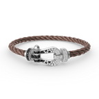 [Plus&Max]FORCE LARGE HORSESHOE BLACK WHITE DIAMOND BRACELET SILVER