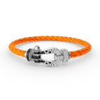 [Plus&Max]FORCE LARGE HORSESHOE BLACK WHITE DIAMOND BRACELET SILVER