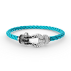 [Plus&Max]FORCE LARGE HORSESHOE BLACK WHITE DIAMOND BRACELET SILVER