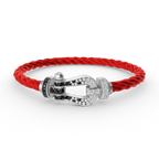 [Plus&Max]FORCE LARGE HORSESHOE BLACK WHITE DIAMOND BRACELET SILVER