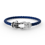 [Plus&Max]FORCE LARGE HORSESHOE BLACK WHITE DIAMOND BRACELET SILVER