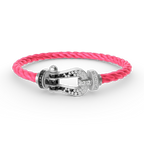 [Plus&Max]FORCE LARGE HORSESHOE BLACK WHITE DIAMOND BRACELET SILVER