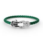 [Plus&Max]FORCE LARGE HORSESHOE BLACK WHITE DIAMOND BRACELET SILVER