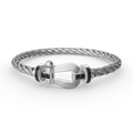 [Plus&Max]FORCE LARGE HORSESHOE BLACK DIAMOND BRACELET SILVER
