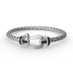[Plus&Max]FORCE LARGE HORSESHOE BLACK DIAMOND BRACELET SILVER