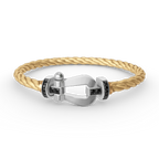 [Plus&Max]FORCE LARGE HORSESHOE BLACK DIAMOND BRACELET SILVER