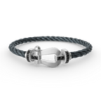 [Plus&Max]FORCE LARGE HORSESHOE BLACK DIAMOND BRACELET SILVER