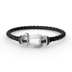 [Plus&Max]FORCE LARGE HORSESHOE BLACK DIAMOND BRACELET SILVER
