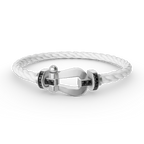 [Plus&Max]FORCE LARGE HORSESHOE BLACK DIAMOND BRACELET SILVER