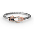 [Plus&Max]FORCE LARGE HORSESHOE BLACK WHITE DIAMOND BRACELET ROSE GOLD