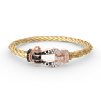[Plus&Max]FORCE LARGE HORSESHOE BLACK WHITE DIAMOND BRACELET ROSE GOLD