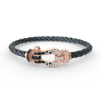 [Plus&Max]FORCE LARGE HORSESHOE BLACK WHITE DIAMOND BRACELET ROSE GOLD