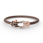 [Plus&Max]FORCE LARGE HORSESHOE BLACK WHITE DIAMOND BRACELET ROSE GOLD