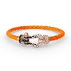 [Plus&Max]FORCE LARGE HORSESHOE BLACK WHITE DIAMOND BRACELET ROSE GOLD