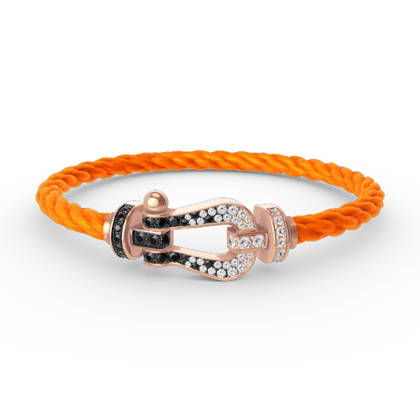 [Max Jewelry ]FORCE LARGE HORSESHOE BLACK WHITE DIAMOND BRACELET ROSE GOLD