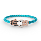 [Plus&Max]FORCE LARGE HORSESHOE BLACK WHITE DIAMOND BRACELET ROSE GOLD