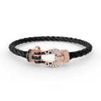 [Plus&Max]FORCE LARGE HORSESHOE BLACK WHITE DIAMOND BRACELET ROSE GOLD