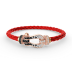 [Plus&Max]FORCE LARGE HORSESHOE BLACK WHITE DIAMOND BRACELET ROSE GOLD