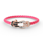 [Plus&Max]FORCE LARGE HORSESHOE BLACK WHITE DIAMOND BRACELET ROSE GOLD