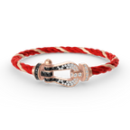 [Plus&Max]FORCE LARGE HORSESHOE BLACK WHITE DIAMOND BRACELET ROSE GOLD