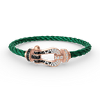 [Plus&Max]FORCE LARGE HORSESHOE BLACK WHITE DIAMOND BRACELET ROSE GOLD