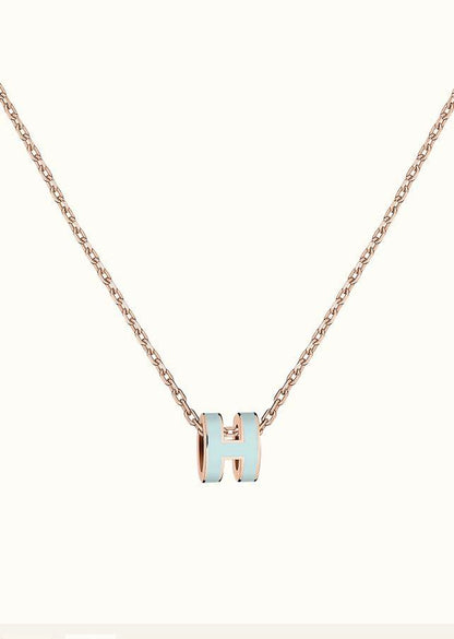 [Max Jewelry ]POP H LIGHT BLUE NECKLACE