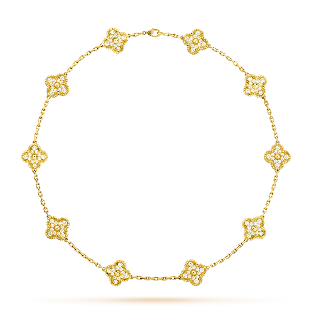 [Max Jewelry ]CLOVER 10 MOTIFS DIAMOND NECKLACE