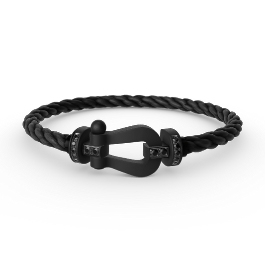 [Max Jewelry ]FORCE LARGE SERIES HORSESHOE BLACK SAMURAI BRACELET